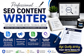 write SEO blog posts, website copy, resumes, and technical content