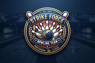design a professional bowling logo for your team or business