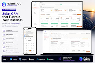 develop a solar CRM and business management system