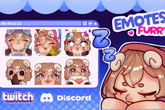 draw custom furry emotes of your fursona or oc