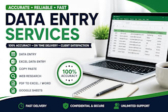 do accurate data entry, copy paste, and excel data entry