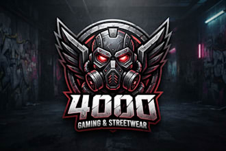 design a bold gas mask logo for gaming and streetwear brand