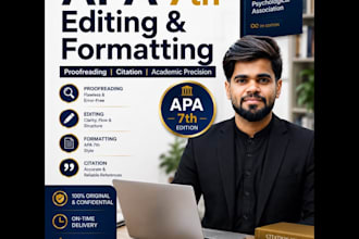 professionally edit, proofread, format, and cite your paper in apa 7th style