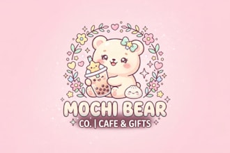 design a cute kawaii logo for your brand