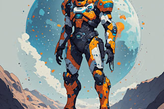 sci fi character illustration or sci fi character