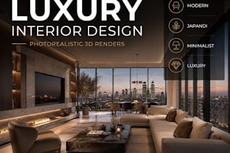 create luxury interior design and photorealistic 3d renders