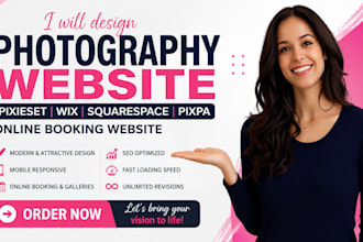 design pixieset wix photography website squarespace pixpa booking site portfolio