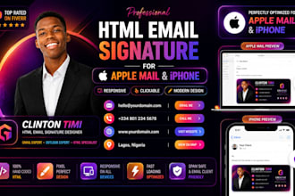 design an html email signature for apple mail and iphone