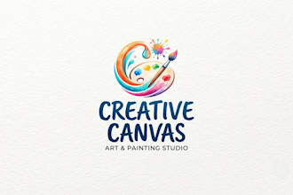 design a creative painting logo for your art or painting business