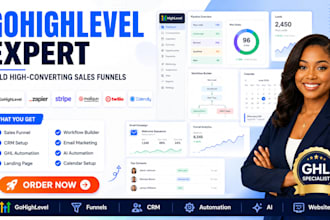 build gohighlevel sales funnel, ghl automation and CRM setup, gohighlevel expert