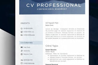 design modern CV resume in french and arabic