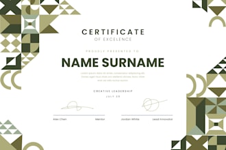 design a creative and eyecatching certificate design