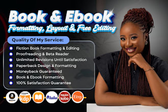 do kindle ebook formatting, paperback formatting, ebook editing for kdp, epub