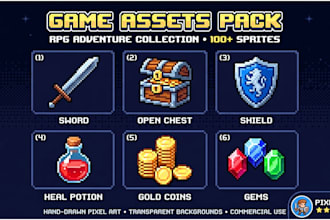 design pixel art props, items and asset packs for games