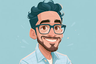 draw your photo into a big head cartoon caricature