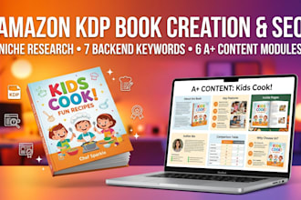 create amazon KDP books, SEO listings, and high converting a plus content