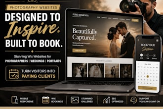 do wix photographers website, wedding photography, gallery website, wix booking
