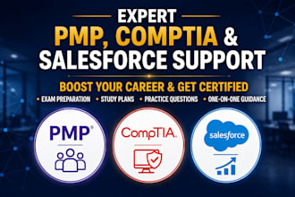 assist you pmp, comptia, and salesforce certification
