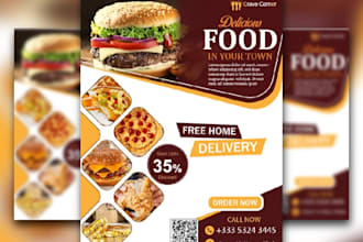 design a modern restaurant flyer, food poster and menu promotion