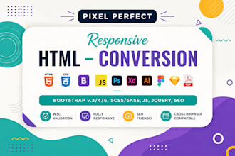 convert PSD to HTML, xd to html, figma to HTML, pdf to HTML