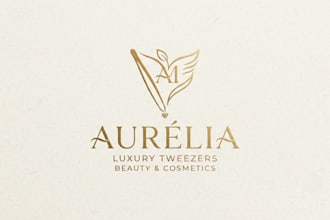 design a luxury tweezers logo for beauty and cosmetic brand