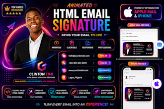 design an animated html email signature