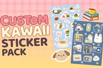 create kawaii sticker pack illustrations
