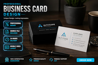 design a professional modern business card and visiting card