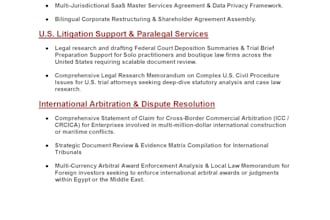 draft contracts, and litigation for US and gcc