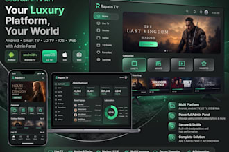 develop custom iptv app for android smart tv lg and ios with admin panel