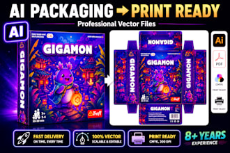 custom ai generated packaging design into print ready vector files