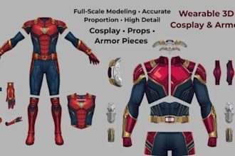 sculpt 3d cosplay armor, helmet, mask, props, and stl model for 3d print