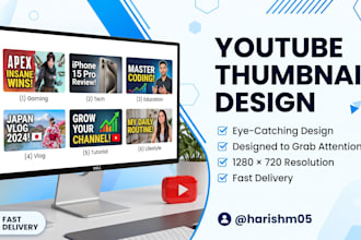 design custom youtube thumbnails for any niche