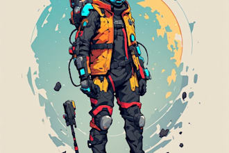 design custom futuristic warriors and space characters