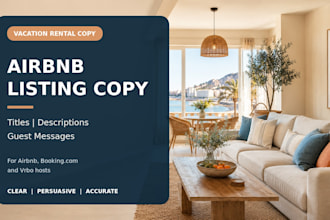 write a compelling airbnb, and booking listing descriptions