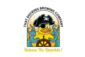 design mascot ducking brewing company logo