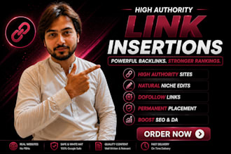 provide high authority niche edits and link insertions