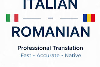 translate italian to romanian and romanian to italian in 24h