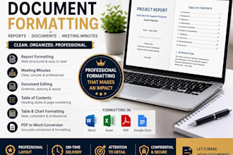 format reports, documents and meeting minutes professionally