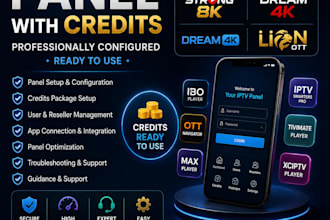 setup your panel with credits for strong8k dream4k dream 4k lion ott with app