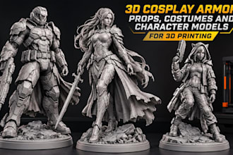 design 3d cosplay armor, props, costumes and character models for 3d printing