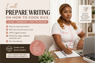 prepare writing on how to cook rice