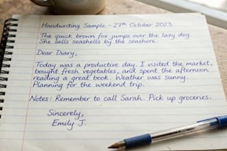 handwrite custom letters cards and documents professionally