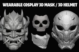 sculpt wearable 3d mask 3d helmet cosplay mask halloween mask for 3d printing