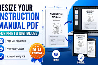 resize your instruction manual PDF for print and digital use
