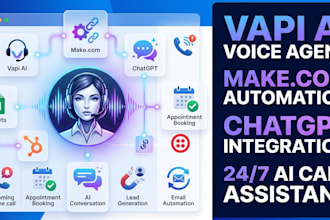 build vapi ai voice agent ai receptionist, retell and make automation