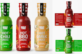 design sauce bottle label, spice seasoning olive salsa, hot sauce label design