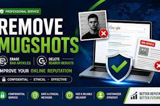 remove mugshots, erase bad articles  delete search results from google