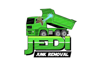 design mascot jedi junk removal service logo
