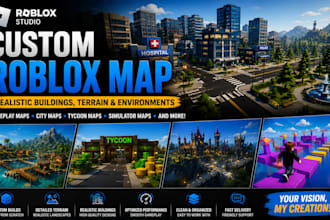 create a custom roblox map with realistic buildings terrain and environments